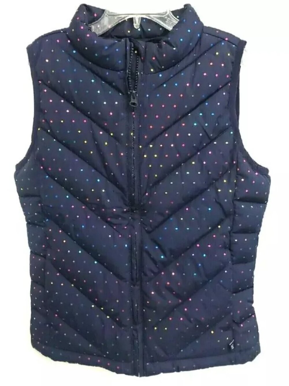Gap Full Zip Blue Sparkle Puffer Vest Girls Sz L